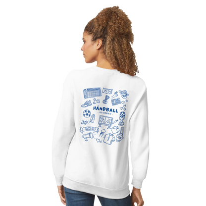 Genser med trykk “Håndballklubben – klister og kaos” fra Anda Studio