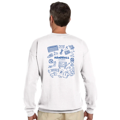 Genser med trykk “Håndballklubben – klister og kaos” fra Anda Studio