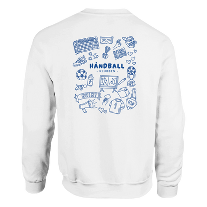 Genser med trykk “Håndballklubben – klister og kaos” fra Anda Studio