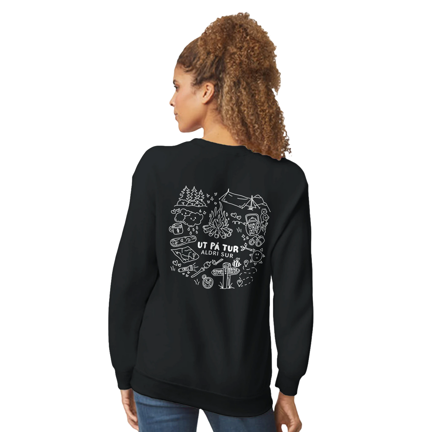 Genser med trykk “Ut på tur” fra Anda Studio