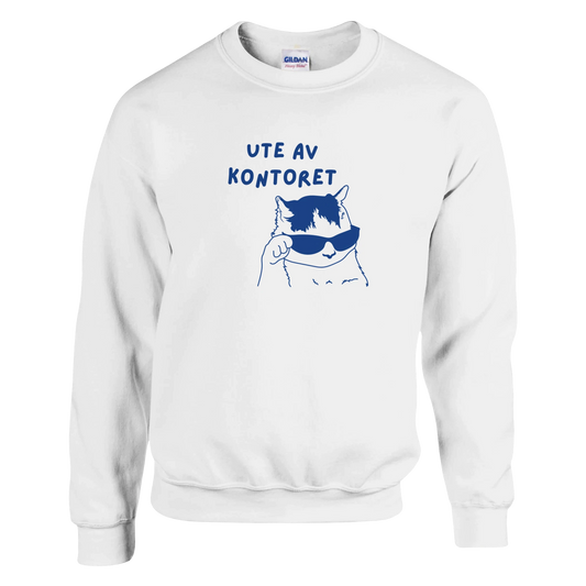 Genser med trykk “Ute av kontoret” fra Anda Studio